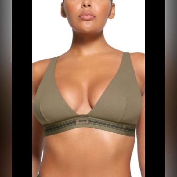 Skims Cotton Plunge Bralette - Picture 1 of 5